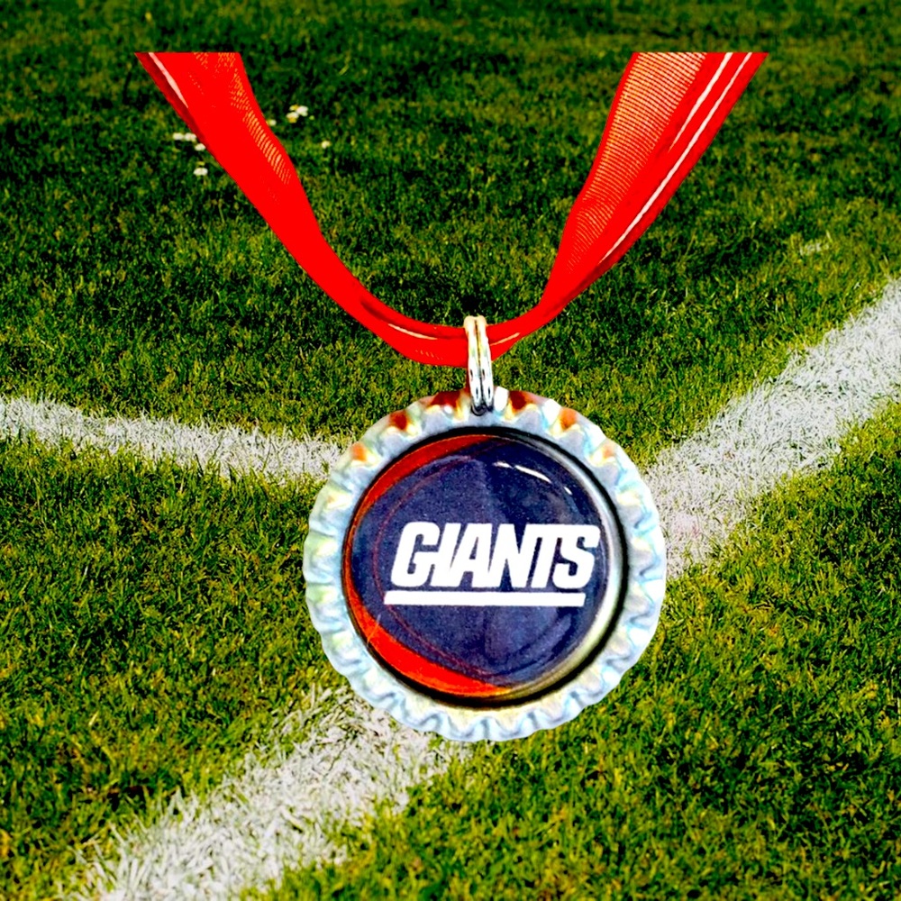 New York GIANTS Football Handmade Necklace *NEW*